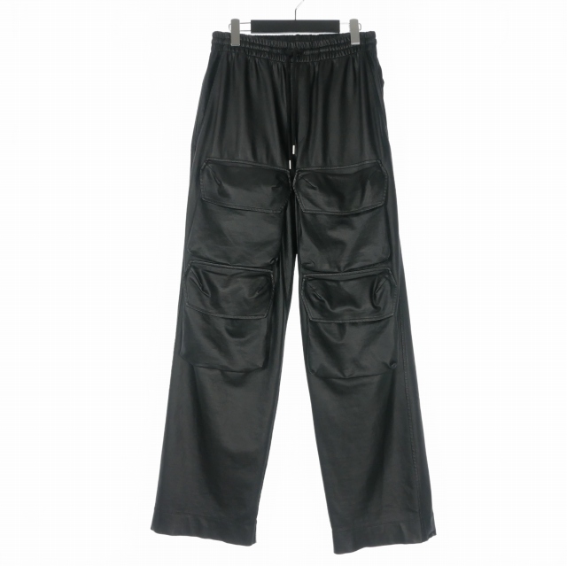 【中古】ドリスヴァンノッテン DRIES VAN NOTEN HESBY コーティング イージーカーゴパンツ ワークパンツ M ブラック