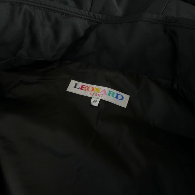 【中古】レオナール LEONARD SPORT 中綿ベスト ジャケット フーデッド 花柄 切替 40 ブラック 黒 0521283 レディース_7