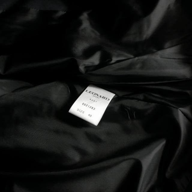 【中古】レオナール LEONARD SPORT 中綿ベスト ジャケット フーデッド 花柄 切替 40 ブラック 黒 0521283 レディース_8