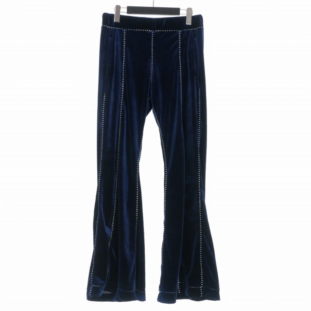 【中古】テンダーパーソン TENDER PERSON ベロアフレアパンツ スラックス 3 ネイビー 紺 メンズ