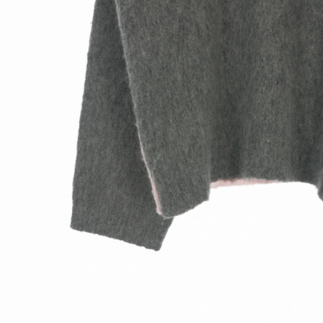 【中古】未使用品 ヘブン HEAVEN Star Intarsia Mohair Sweater モヘアニット セーター 長袖 XL グレー/ピンク P658W01FA22-039 メンズ