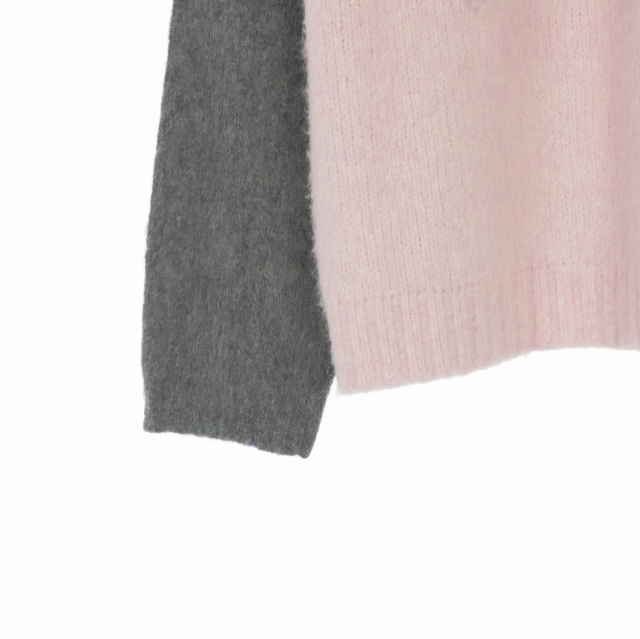 【中古】未使用品 ヘブン HEAVEN Star Intarsia Mohair Sweater モヘアニット セーター 長袖 XL グレー/ピンク P658W01FA22-039 メンズ
