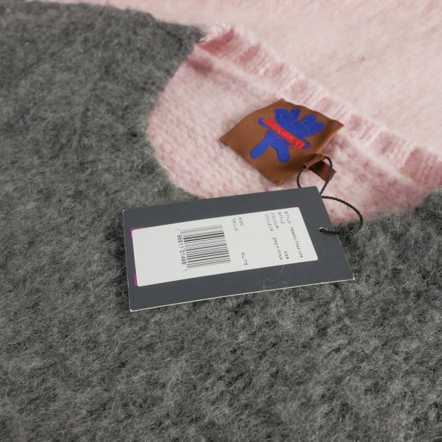 【中古】未使用品 ヘブン HEAVEN Star Intarsia Mohair Sweater モヘアニット セーター 長袖 XL グレー/ピンク P658W01FA22-039 メンズ