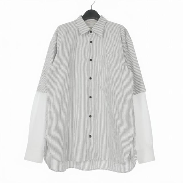 【中古】ドリスヴァンノッテン DRIES VAN NOTEN 23AW Double Sleeve Shirt レイヤードシャツ ストライプ 長袖 S