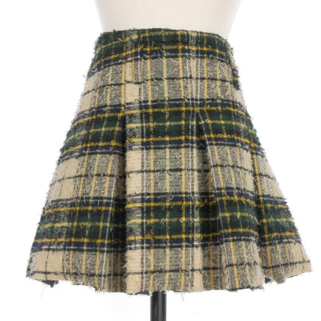 【中古】エムエーエスユー MASU SHAGGY PLAID SKIRT 読み合わせる 筋目スコート ミニ丈 46 緑であること系 Ｍ25F90J005