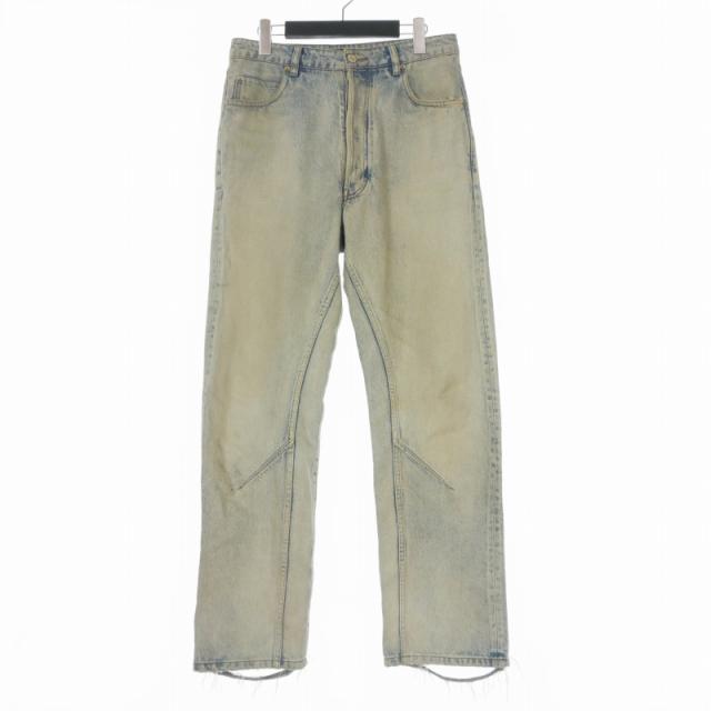 【中古】バレンシアガ 23SS O LEG DENIM PANTS ダメージ加工 デニムパンツ ジーンズ 30 インディゴ 767972