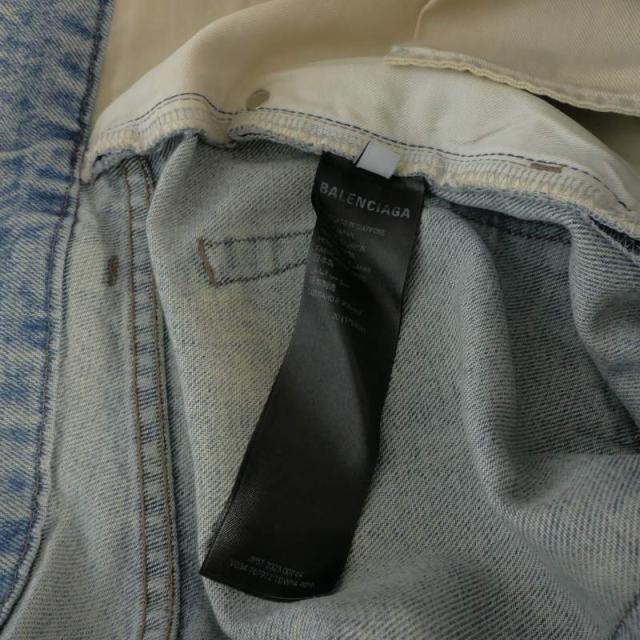 【中古】バレンシアガ 23SS O LEG DENIM PANTS ダメージ加工 デニムパンツ ジーンズ 30 インディゴ 767972