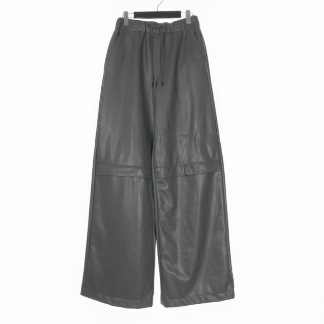 【中古】ジョンローレンスサリバン フェイクレザー ワイドパンツ スラックス 44 グレー 2B008-0223-22 メンズ