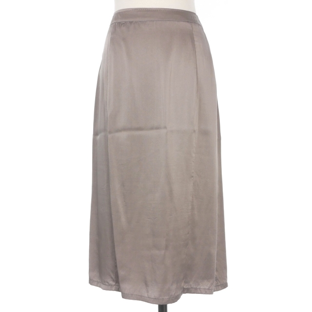 【中古】ドリスヴァンノッテン DRIES VAN NOTEN シルク ギャザースカート 38 グレージュ レディース_1