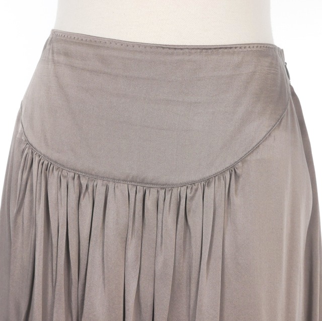 【中古】ドリスヴァンノッテン DRIES VAN NOTEN シルク ギャザースカート 38 グレージュ レディース_2