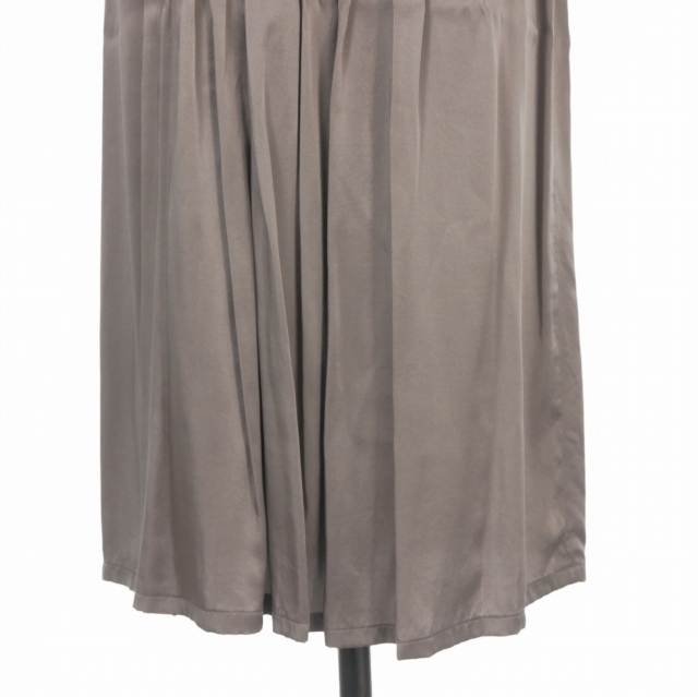 【中古】ドリスヴァンノッテン DRIES VAN NOTEN シルク ギャザースカート 38 グレージュ レディース_3