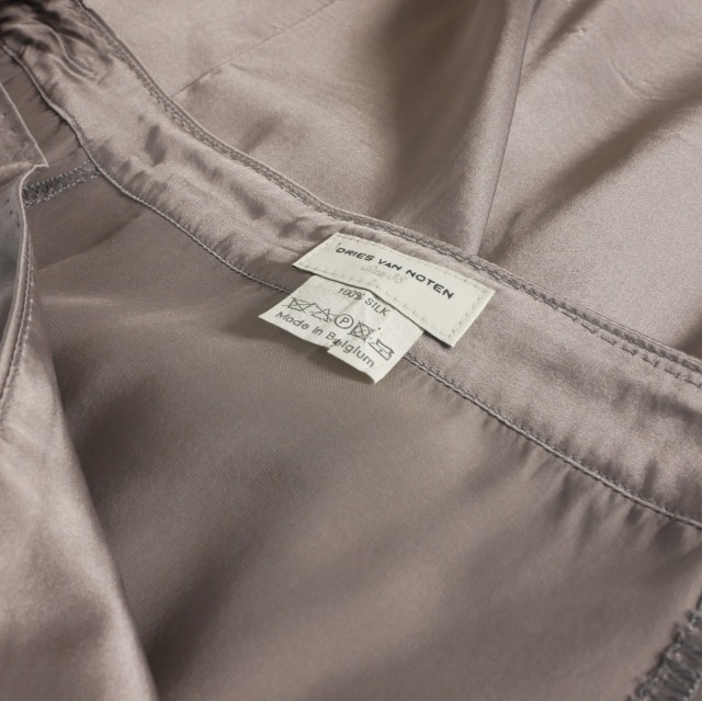 【中古】ドリスヴァンノッテン DRIES VAN NOTEN シルク ギャザースカート 38 グレージュ レディース_5