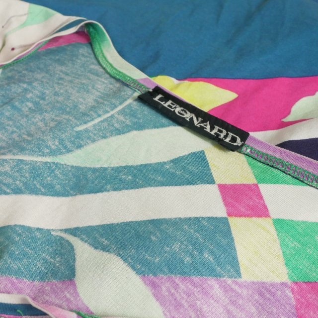 【中古】レオナール LEONARD フラワープリントTシャツ カットソー 半袖 L マルチカラー D-HG-2 レディース_7