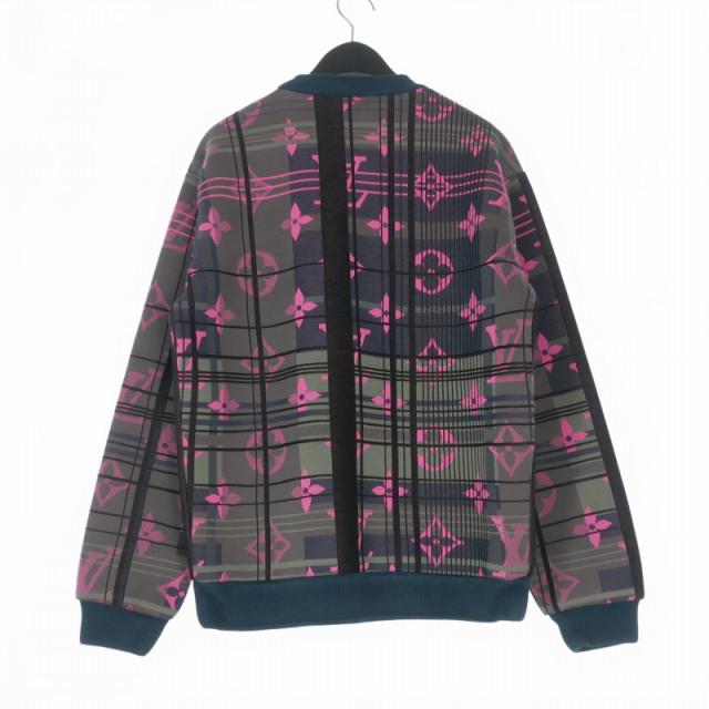 【中古】ルイヴィトン LOUIS VUITTON 21SS モノグラムジャガード スウェットシャツ トレーナー S ブルー/グレー/ピンク