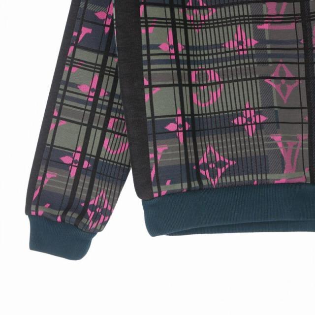【中古】ルイヴィトン LOUIS VUITTON 21SS モノグラムジャガード スウェットシャツ トレーナー S ブルー/グレー/ピンク