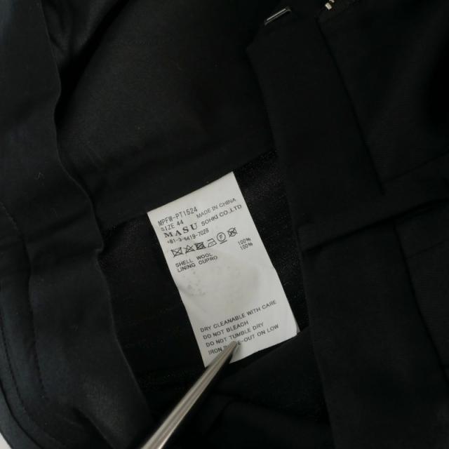 【中古】エムエーエスユー MASU 24AW WIDE TROUSERS ワイドパンツ スラックス 44 ブラック 黒 MPFW-PT1524 メンズ_7