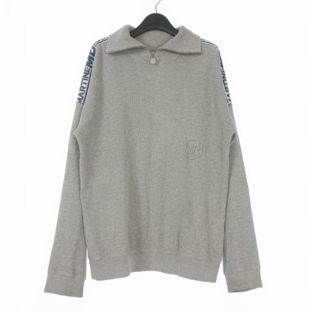 【中古】マーティンローズ MARTINE ROSE 21AW ZIP TRACK TOP ハーフジップニット セーター 長袖 XS グレー W1OM625RC