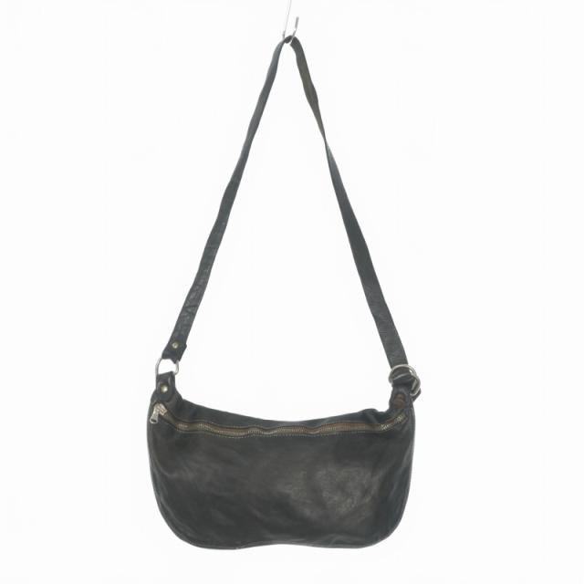 【中古】グイディ GUIDI Q100 soft horse ホースレザー スモール ショルダーバッグ ボディバッグ 鞄 ブラック 黒  メンズ