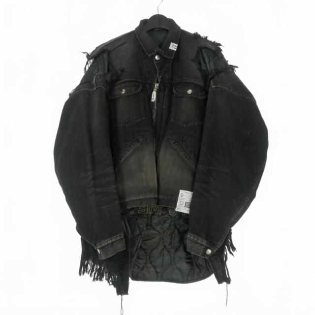 【中古】ミハラヤスヒロ 25AW DOUBLE LAYERED DENIM JACKET ダブルレイヤード デニムジャケット ブルゾン 長袖 46