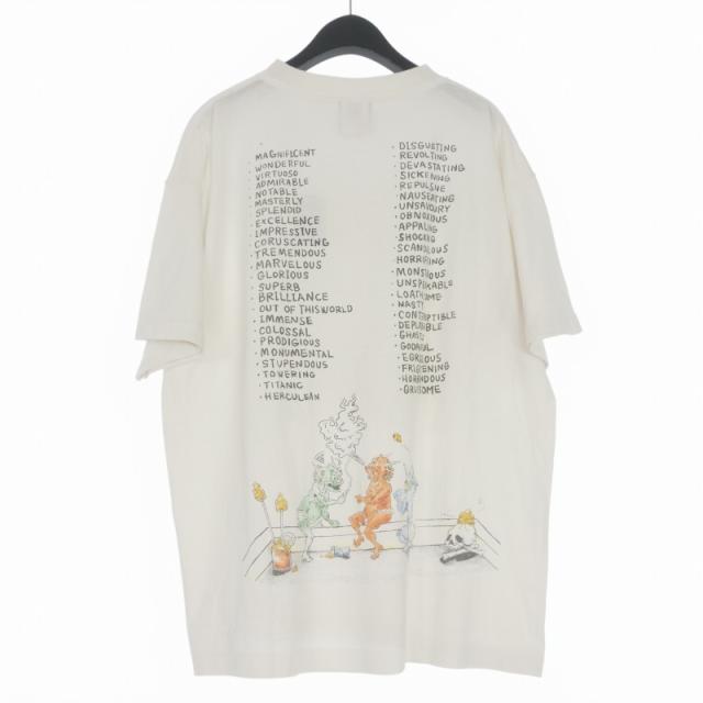 【中古】未使用品 セントマイケル SAINTMICHAEL 26SS SAINT WET SS T-SHIRT プリントTシャツ カットソー 半袖 L ホワイト_1