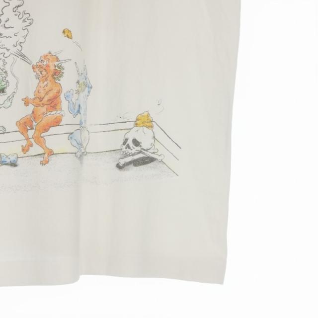 【中古】未使用品 セントマイケル SAINTMICHAEL 26SS SAINT WET SS T-SHIRT プリントTシャツ カットソー 半袖 L ホワイト_5