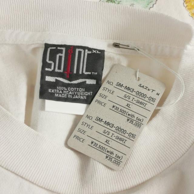 【中古】未使用品 セントマイケル プリントTシャツ カットソー 半袖 XL ホワイト 白 SM-MK8-0000-016 メンズ_6