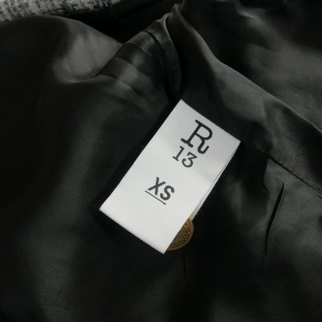 【中古】アールサーティーン R13 SLOUCH TWEED JACKET ツイード ノーカラージャケット ブレザー 長袖 XS グレー_7