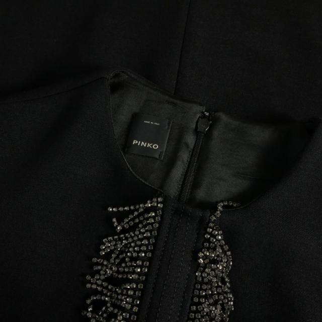 【中古】ピンコ PINKO MISURARE ワンピース ドレス 装飾 ノースリーブ 38 ブラック 黒 1G14EY-7642 国内正規_6