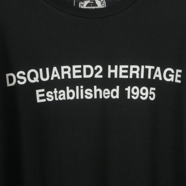 【中古】未使用品 ディースクエアード 25AW Regual Fit ロングスリーブTシャツ カットソー プリント 長袖 L ブラック_2