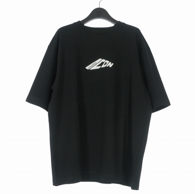 【中古】未使用品 ディースクエアード DSQUARED2 25SS Icon ルーズフィット Tシャツ カットソー 半袖 L ブラック 黒