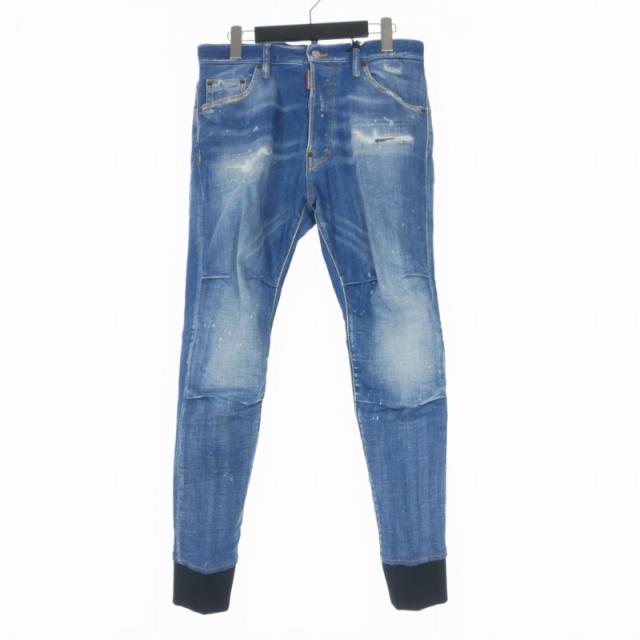 【中古】未使用品 ディースクエアード 25SS Track Denim Pant トラック デニムパンツ ジーンズ 46 インディゴ
