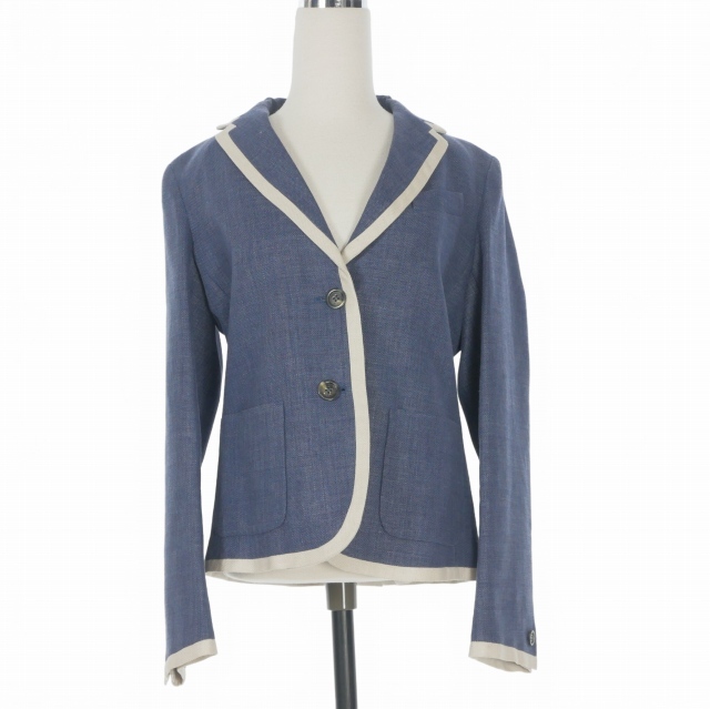 【中古】マックスマーラ 週末生産ライン MAX MARA WEEKEND LINE Wool Blend Jacket パイピングジャケット