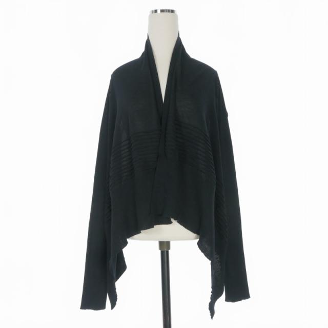 【中古】リックオウエンス Rick Owens 13SS ISLAND期 ドレープ プリーツ ニット カーディガン 長袖 S ブラック 黒