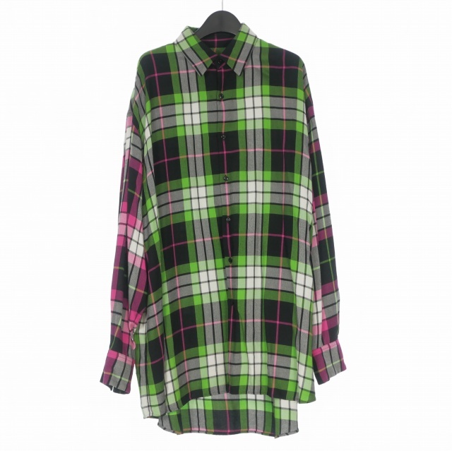 【中古】ラッドミュージシャン LAD MUSICIAN 19SS MODAL BIG CHECK SUPER BIG SHIRT スーパービッグシャツ 44