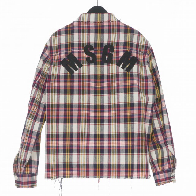 【中古】エムエスジーエム MSGM ロングスリーブカットオフチェックシャツ 長袖 44 マルチカラー 2440MH09X 国内正規 メンズ_1