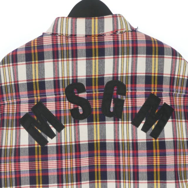 【中古】エムエスジーエム MSGM ロングスリーブカットオフチェックシャツ 長袖 44 マルチカラー 2440MH09X 国内正規 メンズ_5