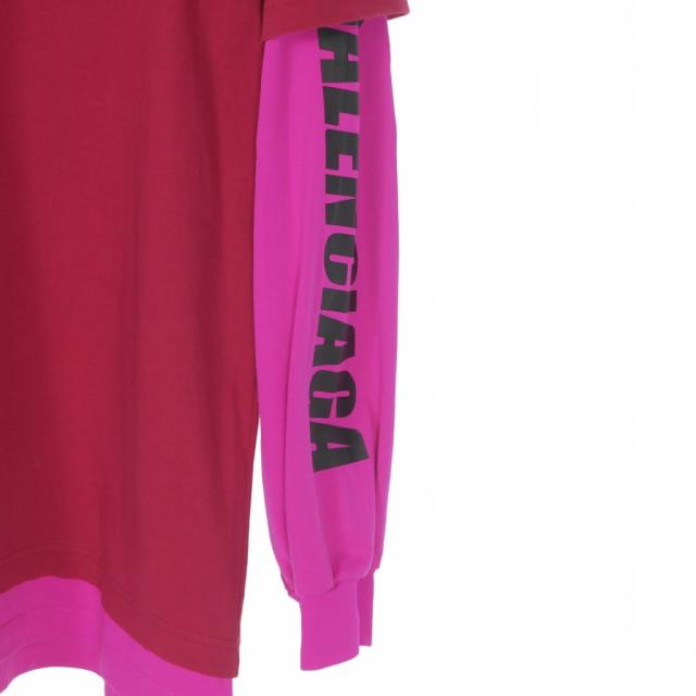 【中古】バレンシアガ BALENCIAGA 21AW Your Logo Here Hooded T-Shirt レイヤード フーデッドTシャツ パーカー XXS