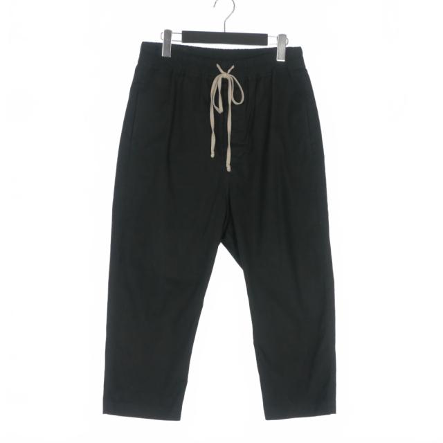 【中古】リックオウエンス Rick Owens 19SS アステア クロップドパンツ ドローストリング パンツ 48 黒 ブラック