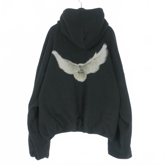 【中古】イージーギャップ YEEZY GAP Dove Hoodie イーグルプリント パーカー フーディ M 黒 ブラック メンズ