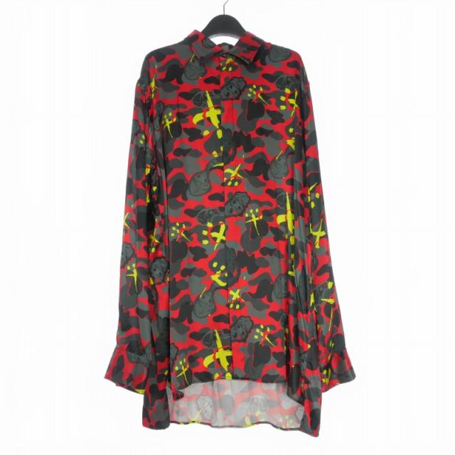 【中古】カタリスト CVTVLIST crew camo shirt カモフラ 迷彩 ロングスリーブシャツ 長袖 F レッド 赤 2101080202 メンズ