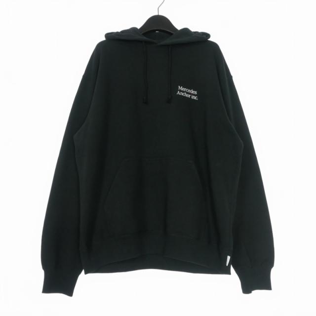 【中古】未使用品 アンカーインク 26SS V-DAY LOGO HOODIE ロゴ フーディ パーカー 長袖 L ブラック 黒 ANCSS26CS05