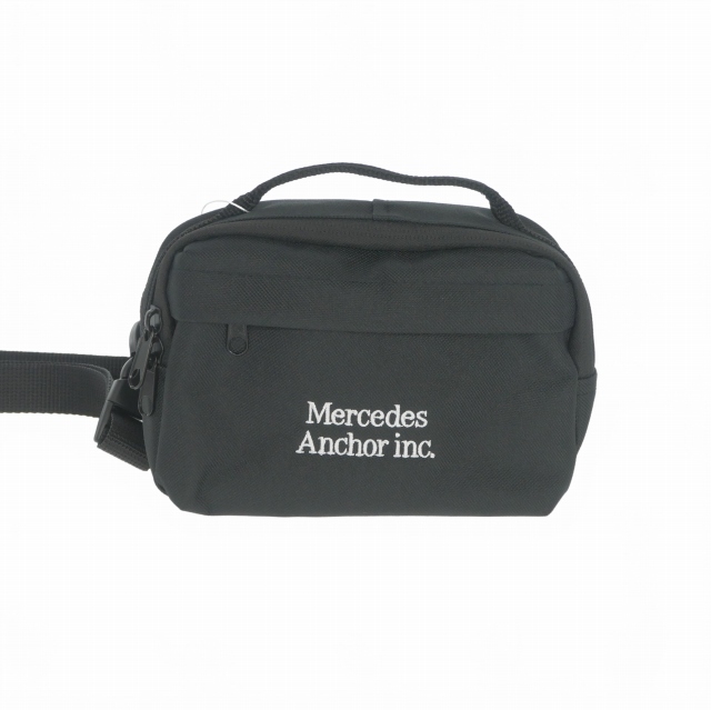 【中古】未使用品 アンカーインク SHOULDER POUCH ロゴ刺繍 ショルダーバッグ ボディバッグ 鞄 ブラック ANCSS26AC25