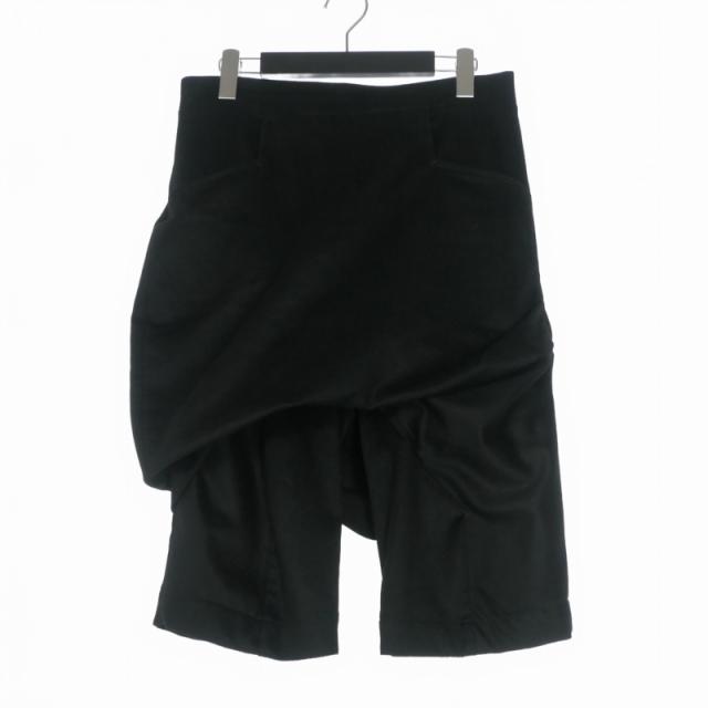 【中古】タマンヤー thamanyah 変形 ウールサルエルショーツ ショートパンツ 44 ブラック 黒 8H14AWP003 メンズ