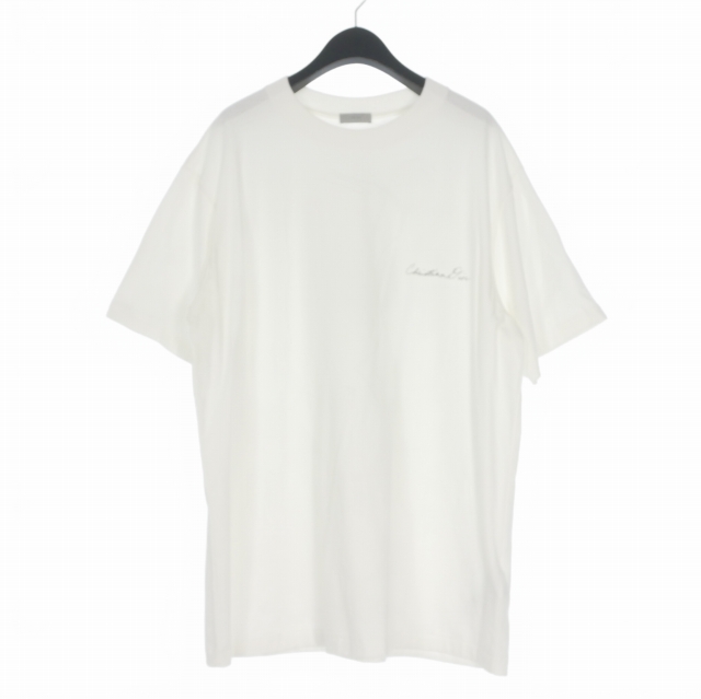 【中古】ディオール Dior 24AW Handwritten Ringflower クルーネック Tシャツ カットソー 半袖 L ホワイト 白