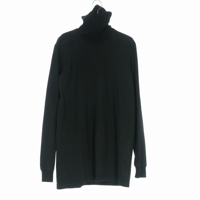 【中古】リックオウエンス Rick Owens センターシーム ハイネックTシャツ カットソー 長袖 XS ブラック 黒 RU02A5286-BA 国内正規 メンズ