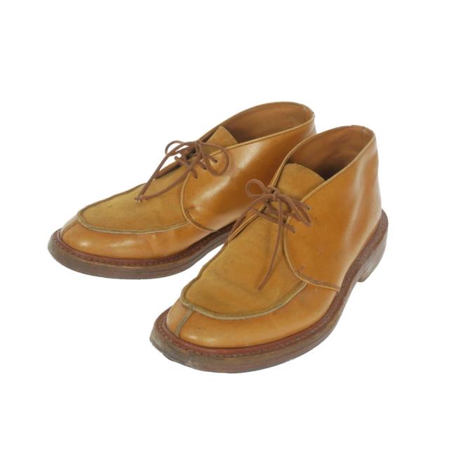 【中古】トリッカーズ TRICKER'S スエード レザー コンビ チャッカブーツ 靴 8 ライトブラウン 茶 83627S メンズ
