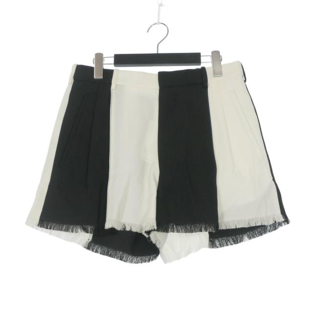 【中古】マルニ 22SS バイカラー フリンジ ショーツ ショートパンツ 48 ブラック/ホワイト PUMU0194QY 国内正規