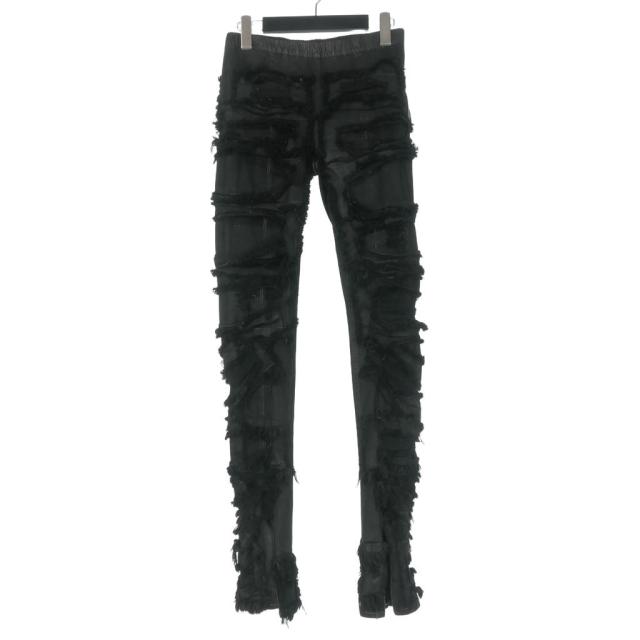 【中古】ダークシャドウ DRKSHDW RICK OWENS 21AW SLIT FRONT LEGGING クラッシュ加工 デニム スキニーレギンス