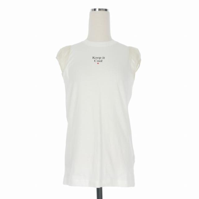 【中古】未使用品 ディースクエアード 22SS Cap Sleeves Cool Tee プリントTシャツ カットソー 半袖 XXS ホワイト 白
