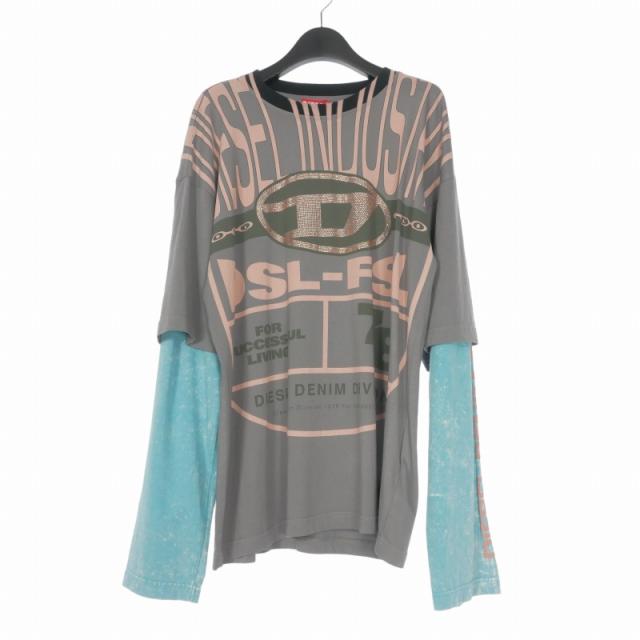 【中古】ディーゼル DIESEL T-BUXT-LS-N1 MAGLIETTA レイヤードTシャツ カットソー 長袖 M マルチカラー A12828